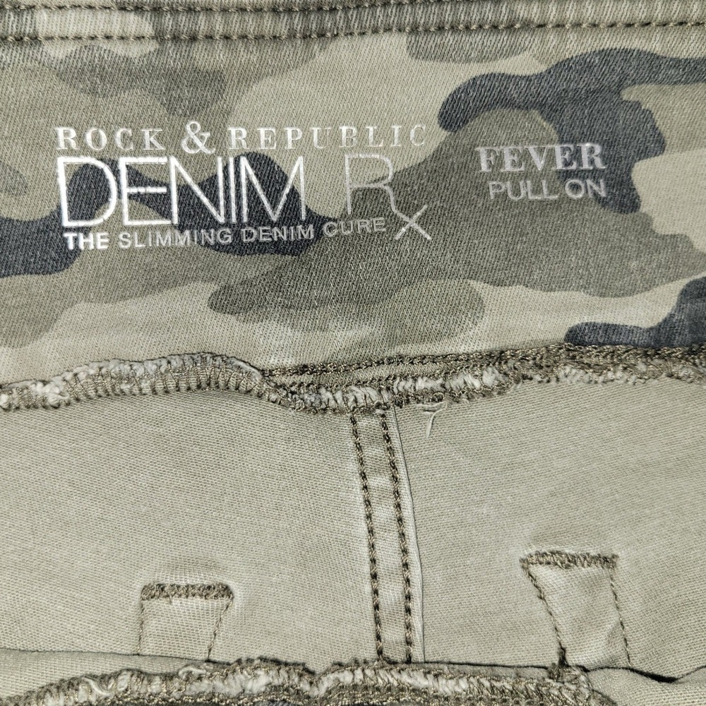 Rock & Republic Denim Rx Fever Pull On Camo Pants - Slimming Leggings - Picture 3 of 3